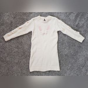 Jessica Simpson Girls Chenille Bunny Face Long Sleeve Sweater Easter Dress 3T